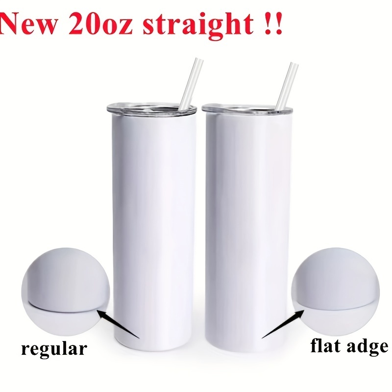 Sublimation Skinny Tumbler 20oz Clear Frosted Glass Juice Cups with Lid and  Straw Straight Drinking Bottle For Wedding Party