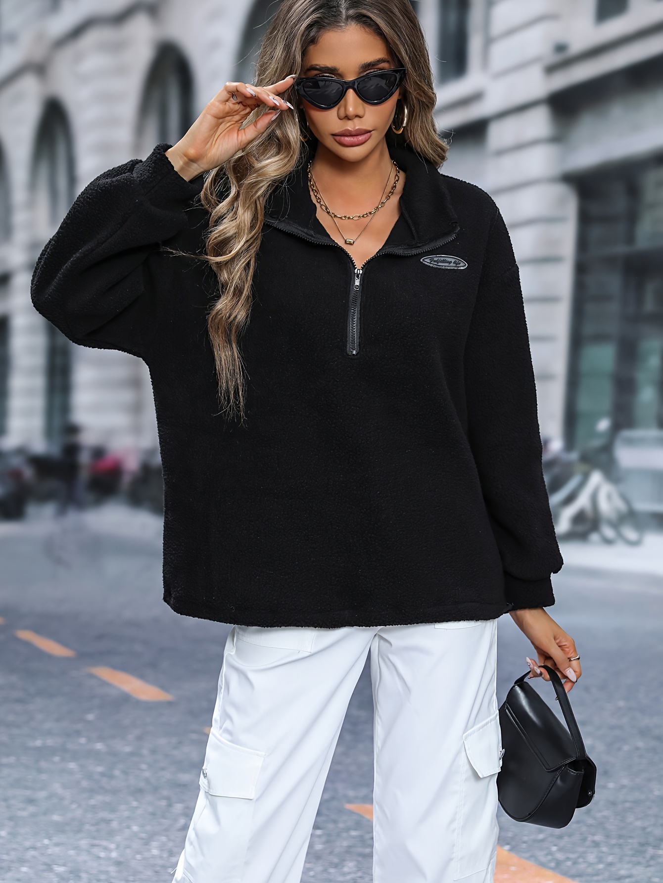 Half zip front outlet sweatshirt