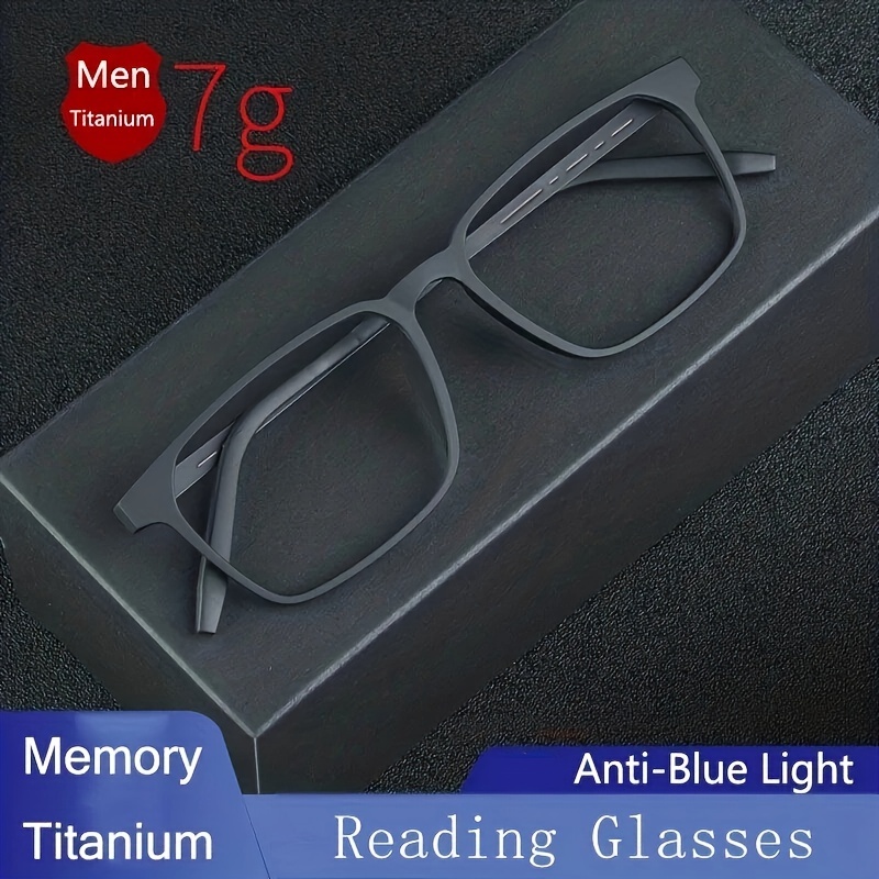 Men's Rectangular Blue Light Blocking Oversized Reading - Temu