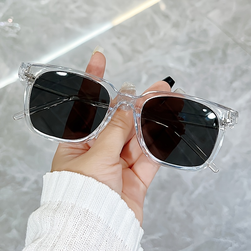 Personality Plastic Frame Square Sunglasses Uv Protection - Temu