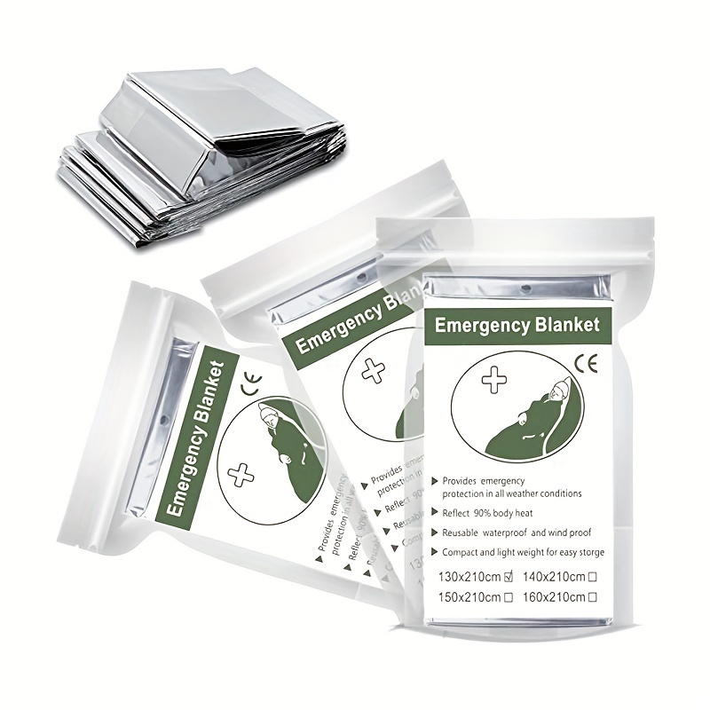Manta de supervivencia de papel de aluminio, mantas térmicas de Mylar de  emergencia, mantas de emergencia para camping, kit de supervivencia