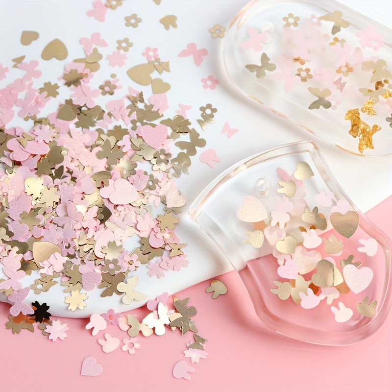 1 Case Rose Gold Leaf Flakes Sequins Glitters Confetti - Temu