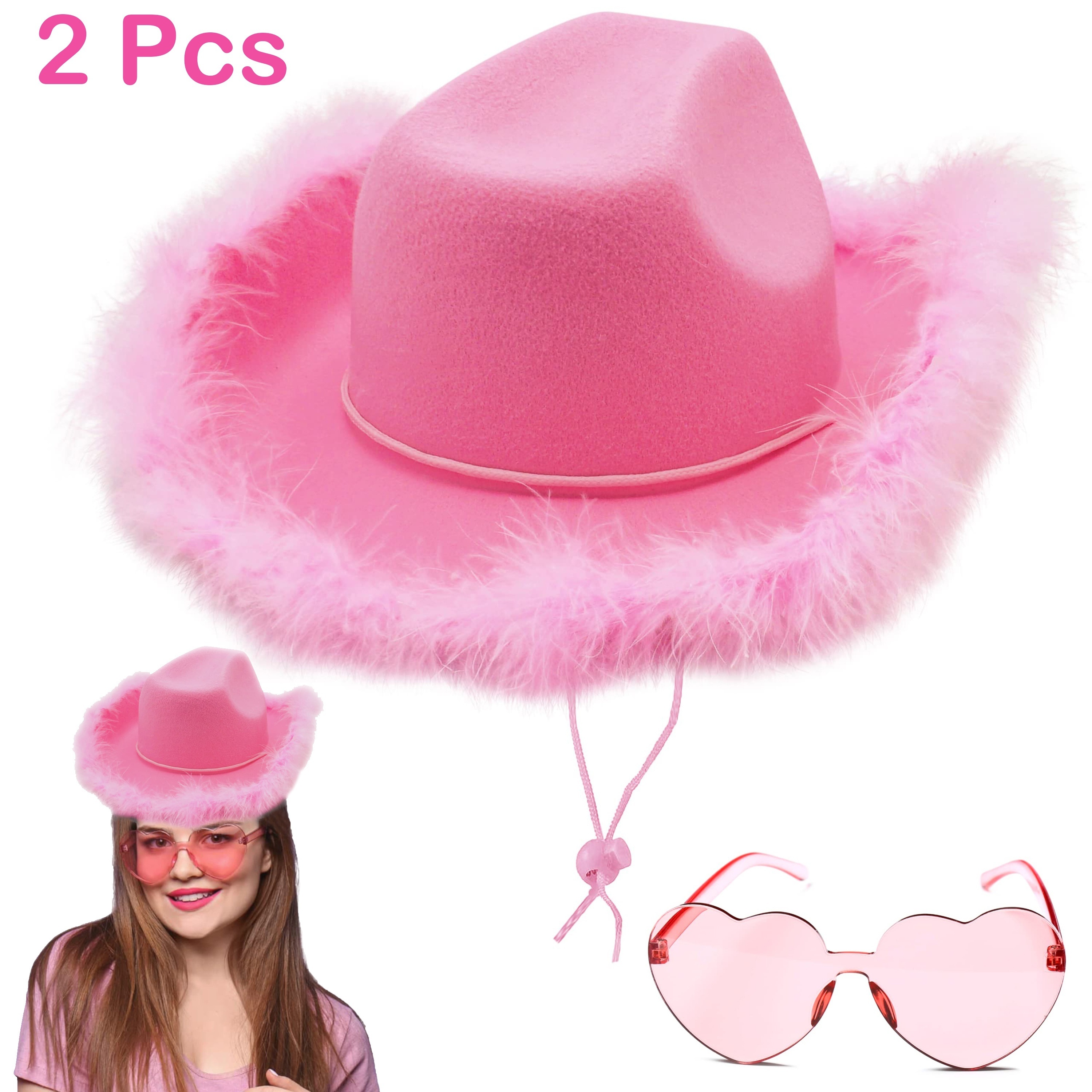 Hochwertiger pinker Cowboy Hut für Karneval / Festival