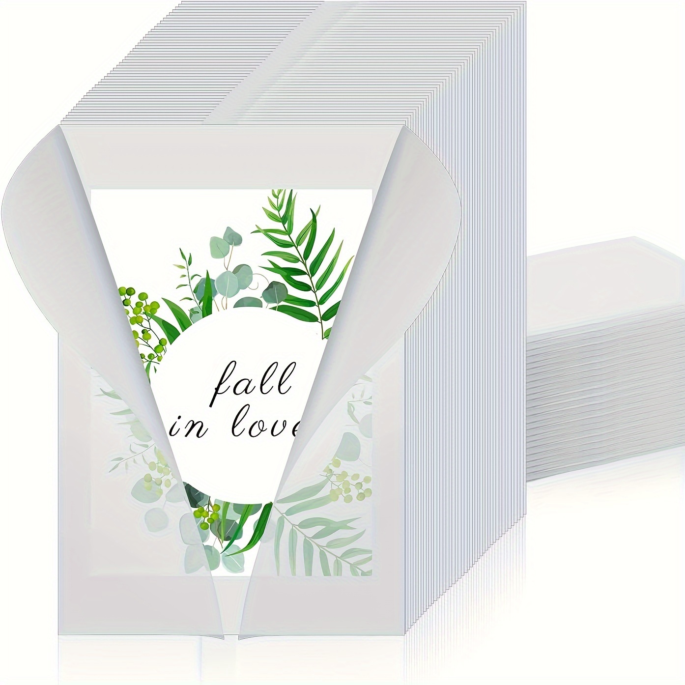 50pcs Pre-Folded Vellum Jackets for Invitations, A5 Vellum Paper Jackets  Translucent Vellum Wrap Jackets for Wedding Baby Shower Birthday Party