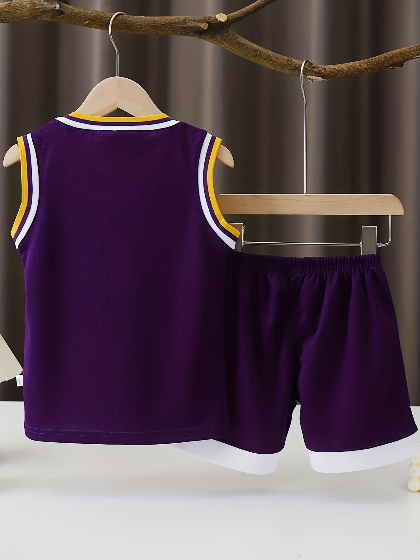 Temu Boys & Girls Basketball Outfit - Stylish Tank Top & Shorts Set for Summer Training & Competition