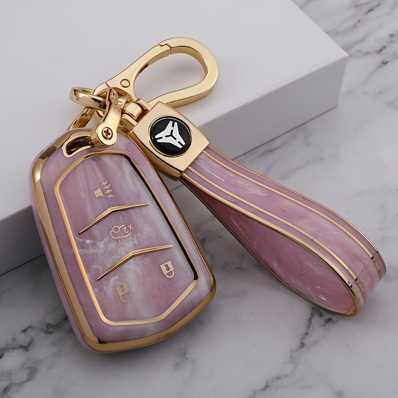 5 Buttons TPU Leather Car Key Case for Cadillac SRX 2015 2016 ATS CTS CT6  XT5 XTS Remote Fob Cover Keychain Protector Bag