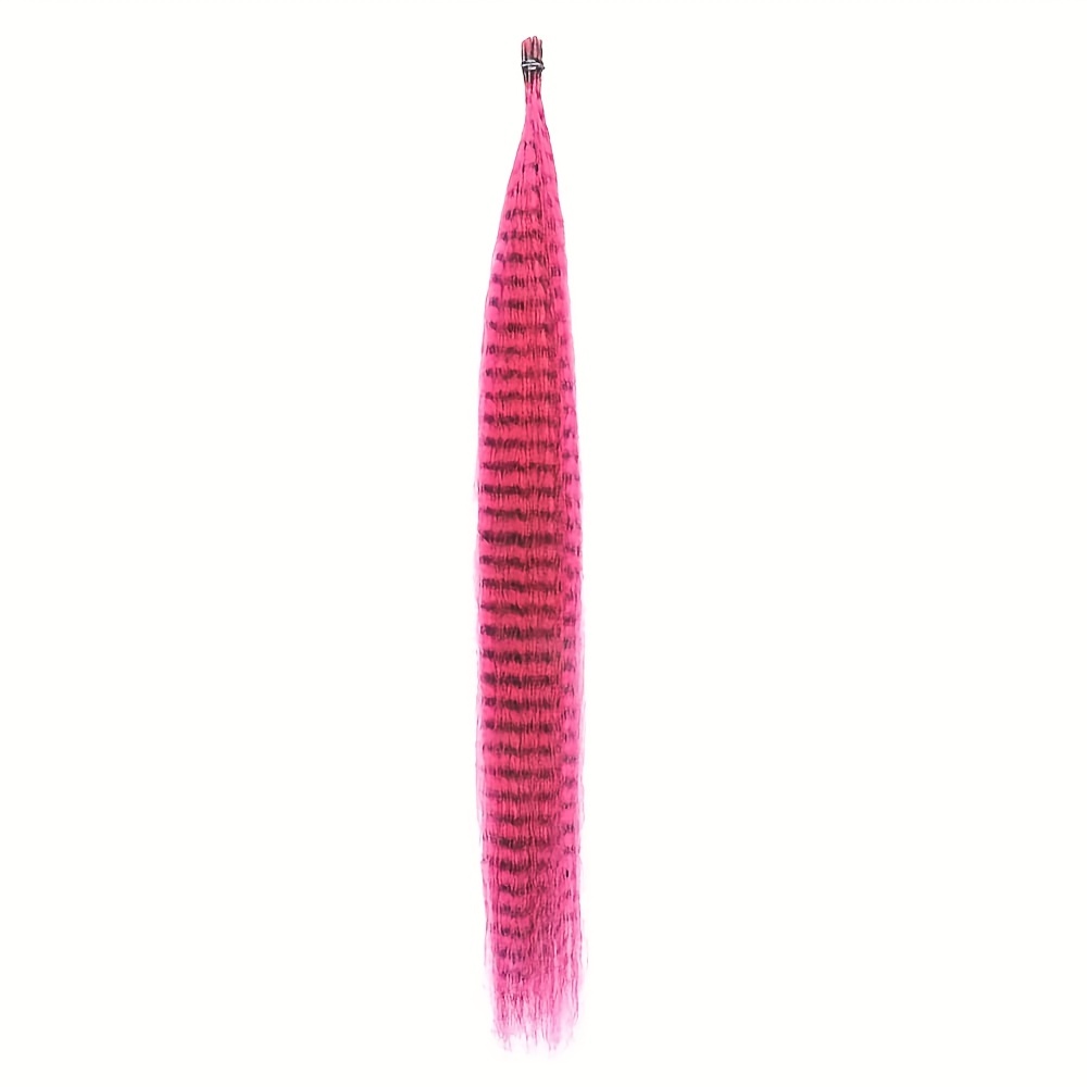 Colored Hair Strands Synthetic Hair Feather Extension Mixed - Temu