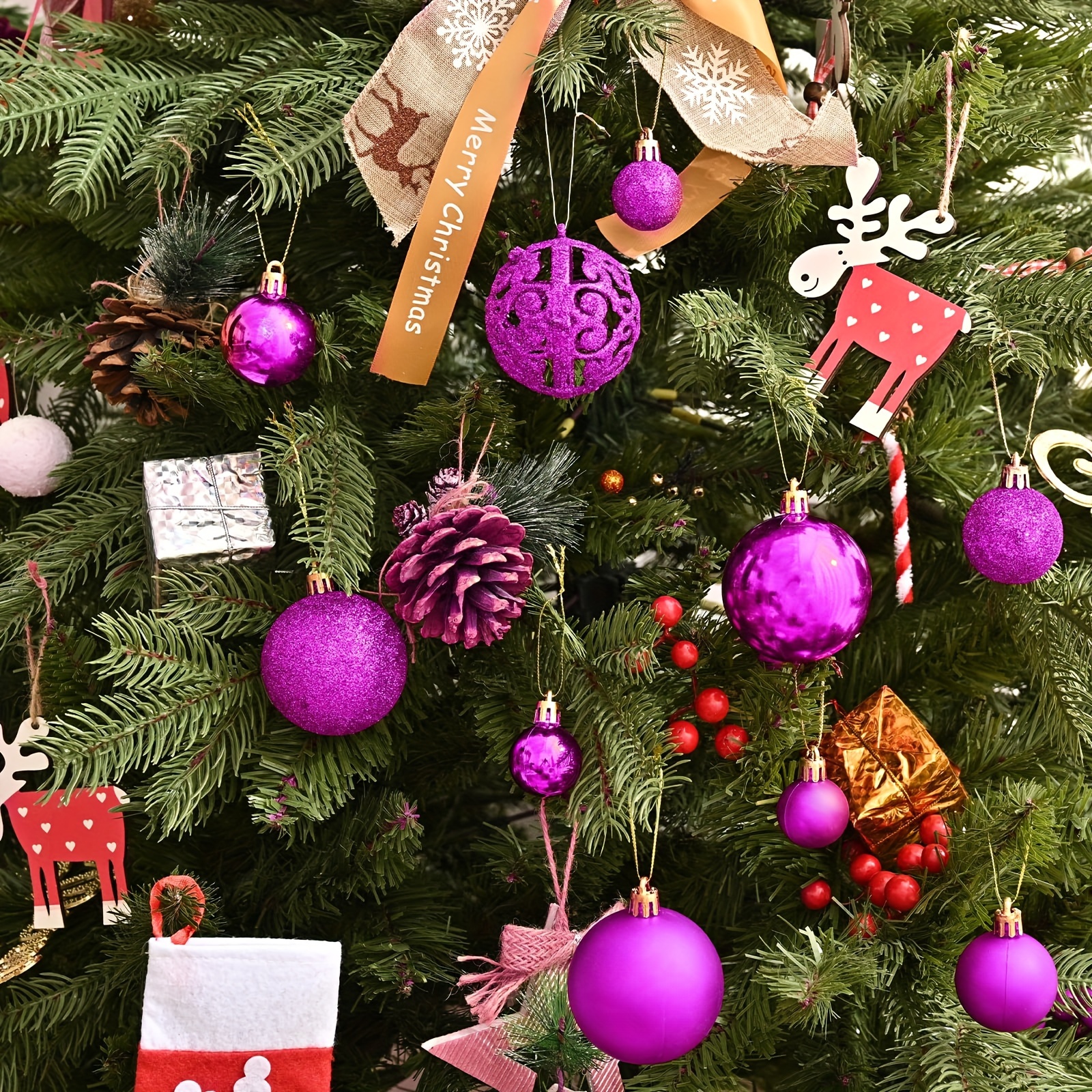 Purple Christmas Decorations  Arbol de navidad morados, Navidad púrpura,  Ornamentos de navidad