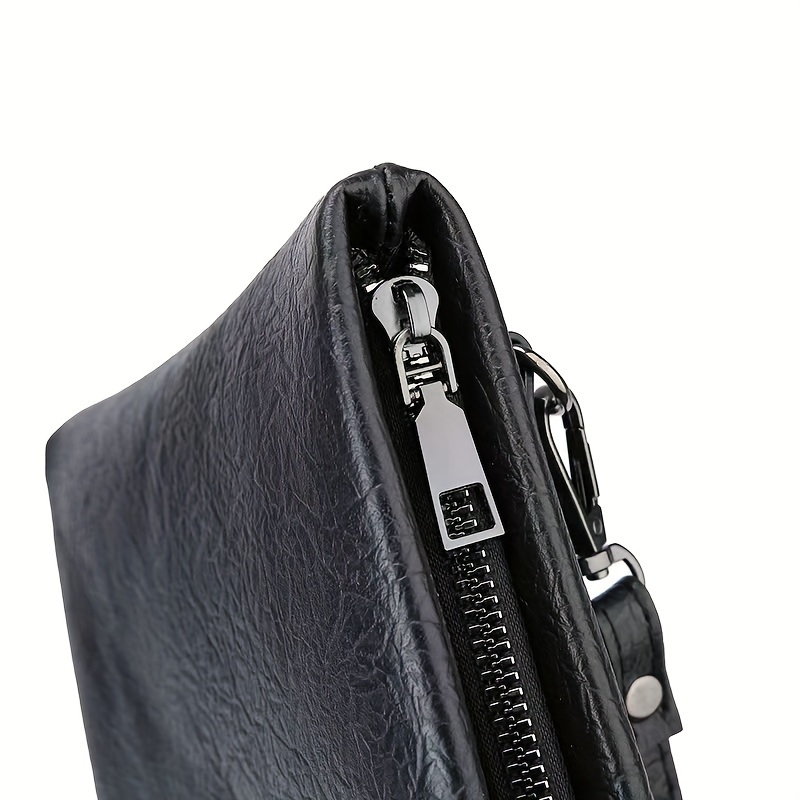 Men's Clutch Bag With Wristlet, Envelope Bag, Large Capacity Handbag,  Fashion PU Clutch Bag Clutch Wallet