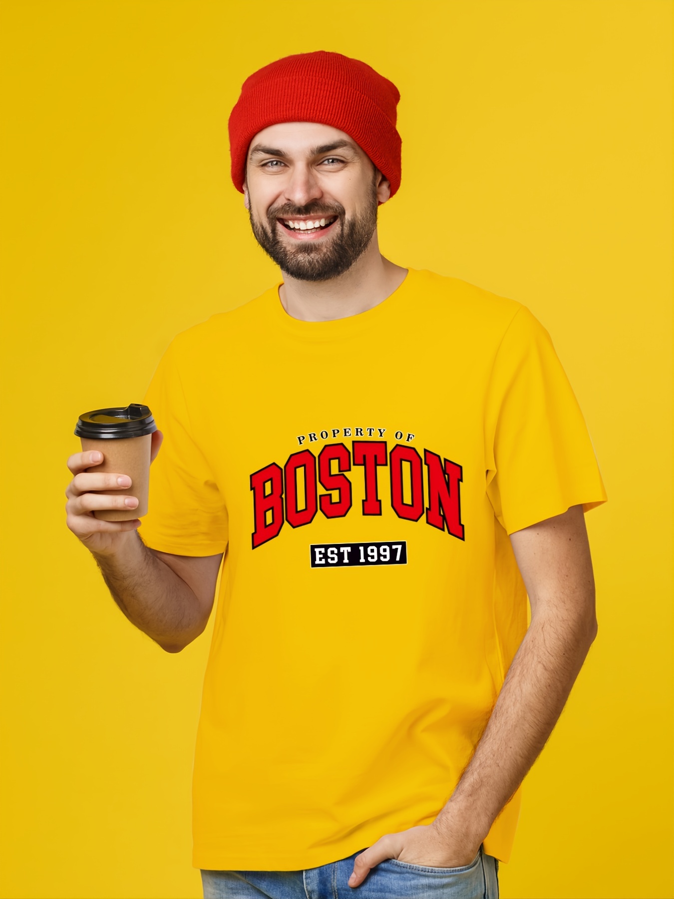 Retro Yellow Boston T-Shirt