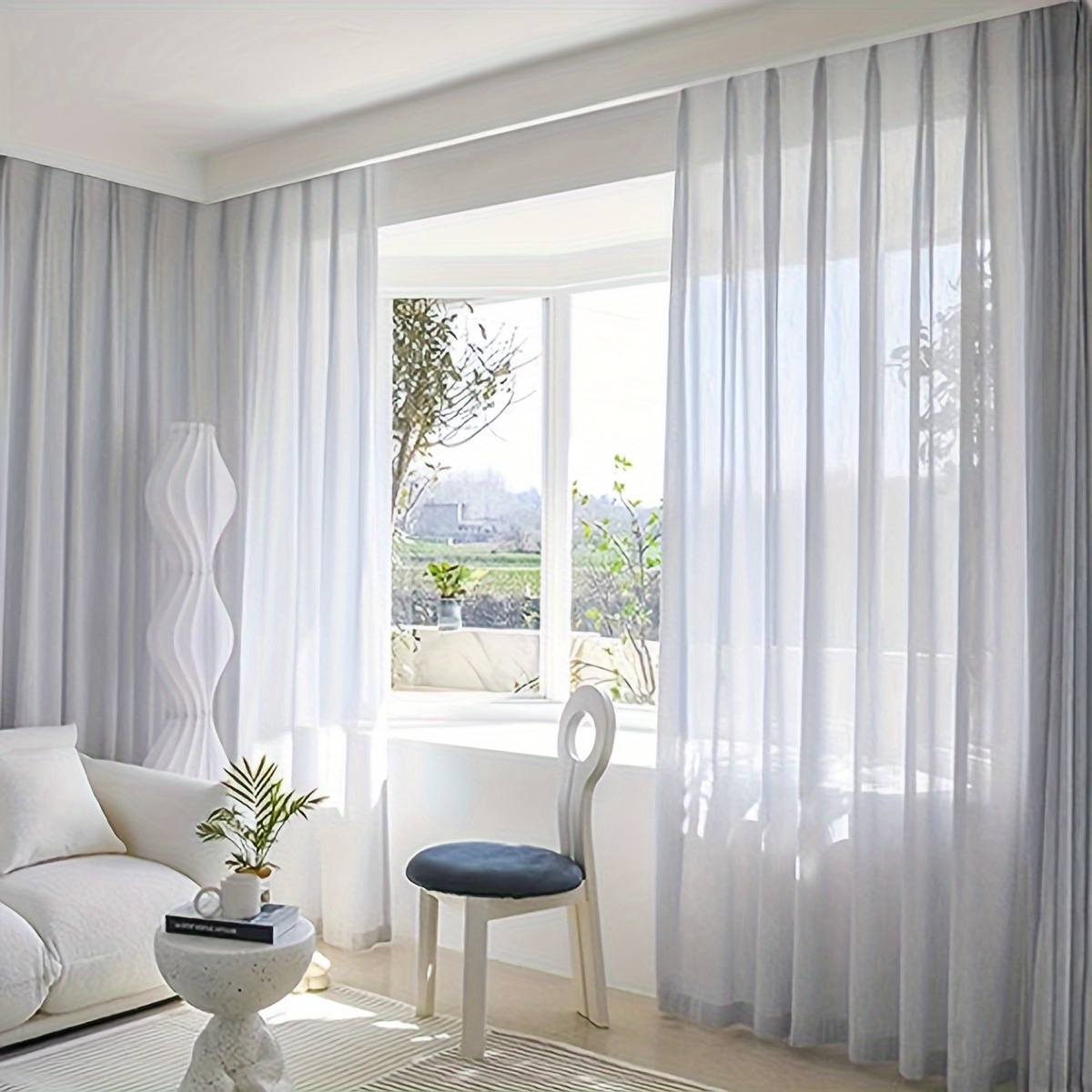 Cortinas de lino transparente, paneles de cortina blanca con bolsillo para  barra, cortinas de ventana ligeras, cortinas de ventana, tratamientos de  ventana de lino -  México