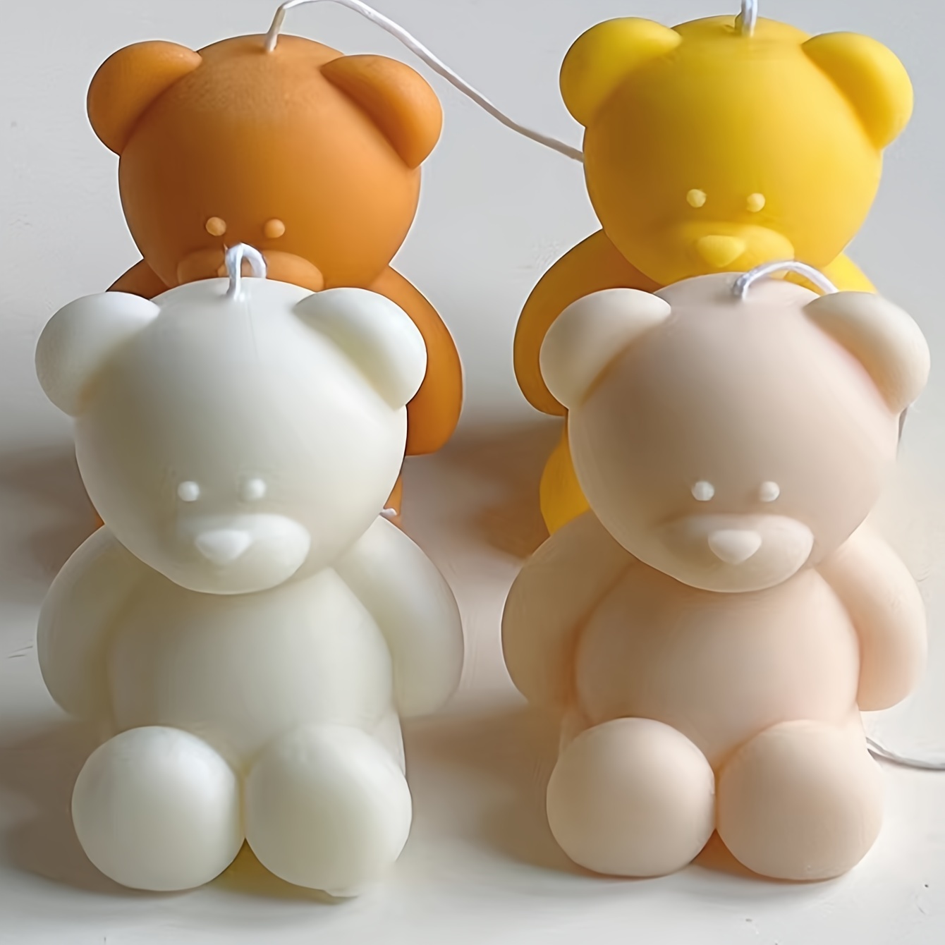 Animal Bear Candle Silicone Mold DIY Cartoon Teddy Bear Plaster