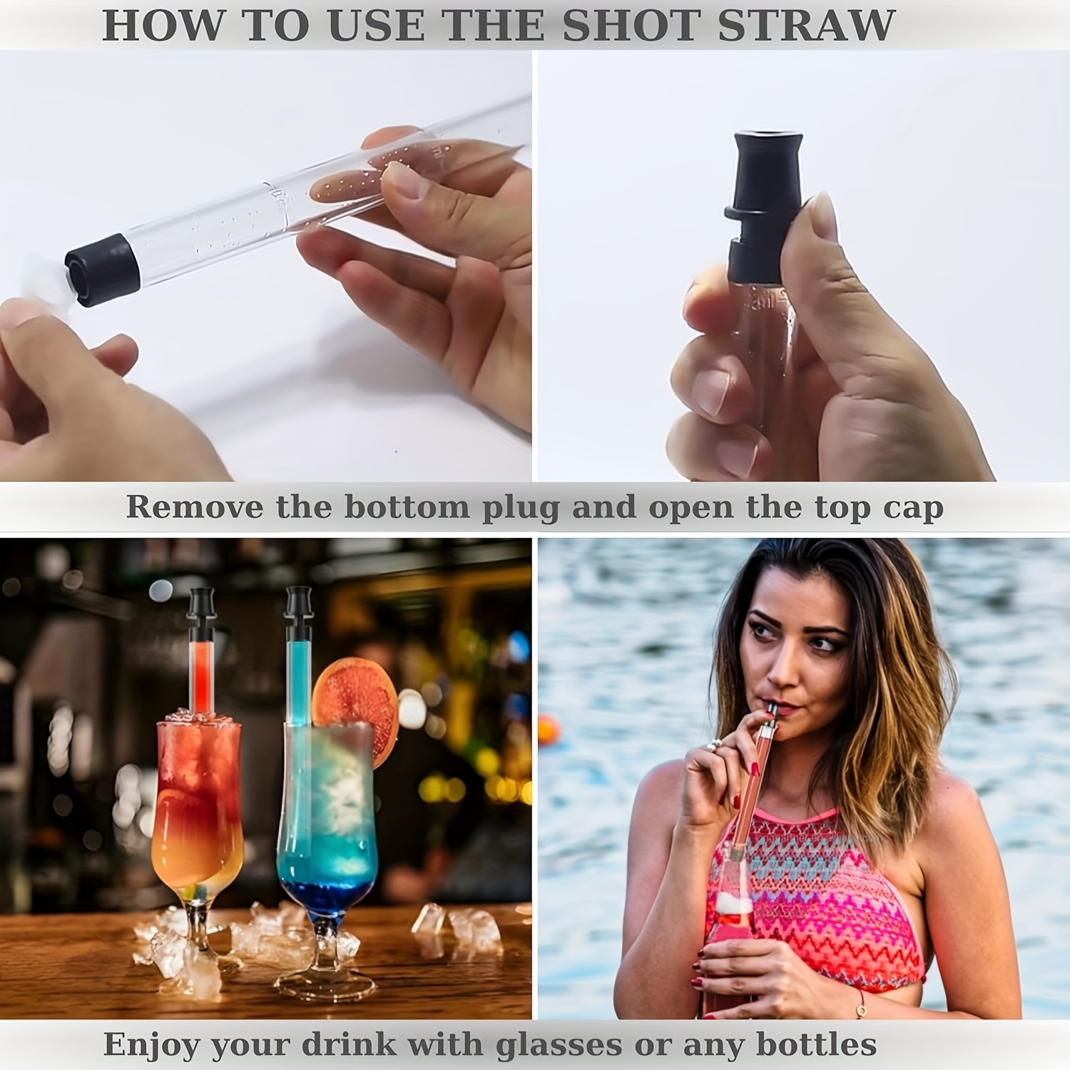 TakeShots Take - Shot Holder & Straw for Drinks & Chasers