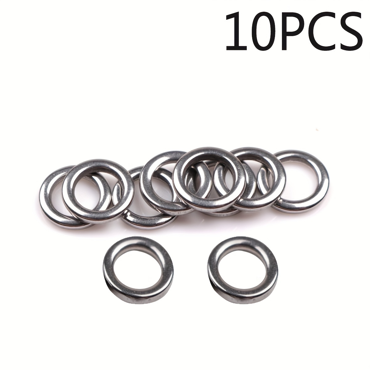 10pcs Heavy Duty Stainless Steel Smooth Fishing Ring, Fish Kit Tackle  Swivel Connector, Jigging Saltwater Lures Baits Hooks, High Strength Solid  Rings