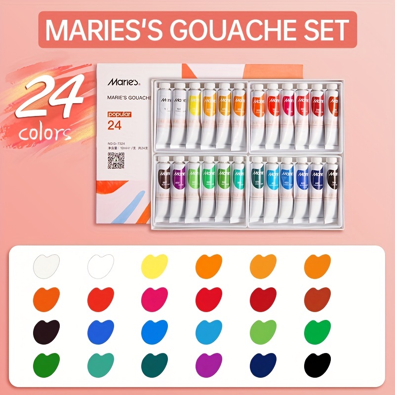 Pintura Gouache 24 Colores Juego 24 Colores × 30 Ml - Temu