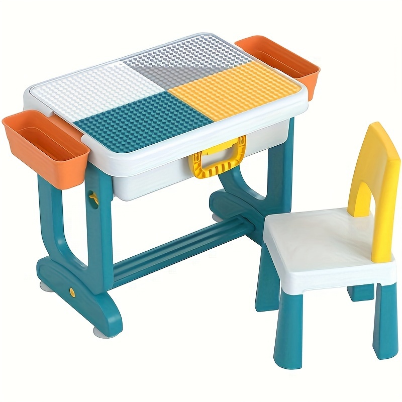 Juego de mesa y silla para niños, mesa preescolar, mesa y sillas para niños  y niñas de 2 a 12 años, altura ajustable con 6 asientos, se puede dibujar