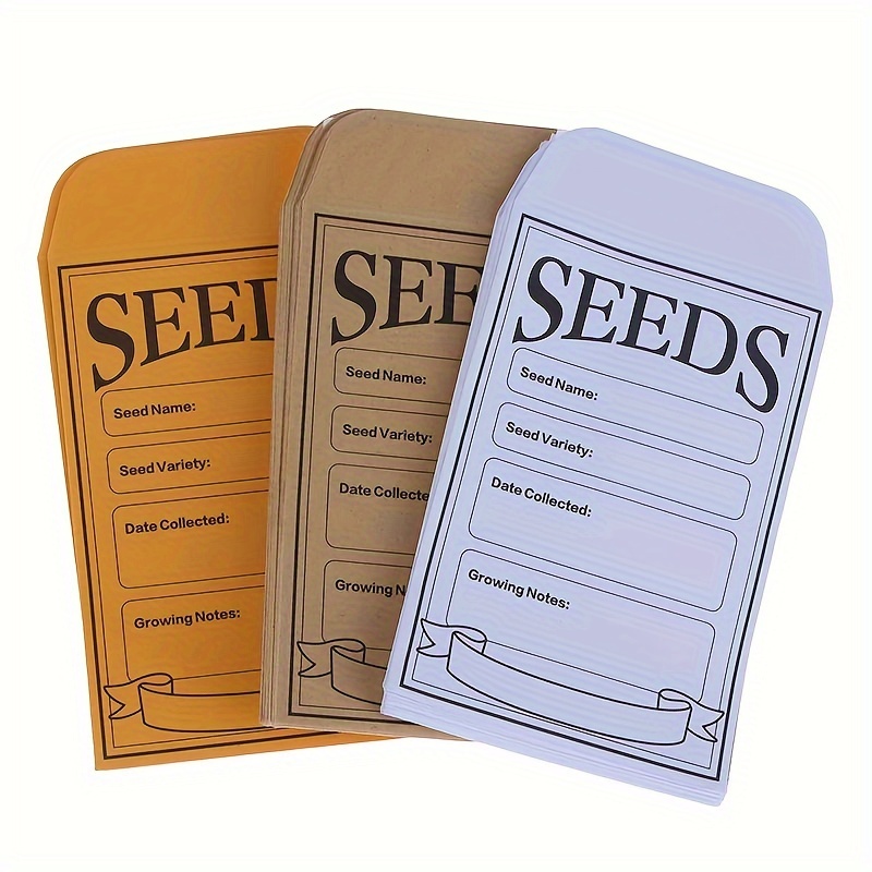 

20/50pcs, Resealable Cowhide Paper Self-adhesive Packaging, Seed Storage Envelope, Seed Storage Bag, Vegetable And
