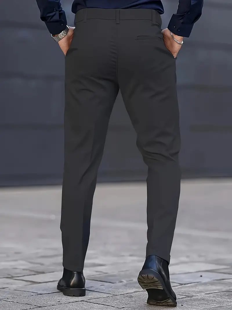 Men's Mature Dress Pants, Semi-formal Slacks For Business Banquet