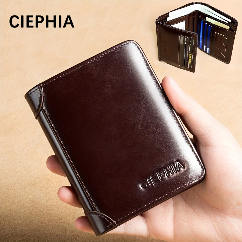 Leather Wallet for Men  Slim Bifold RFID Card Wallet for