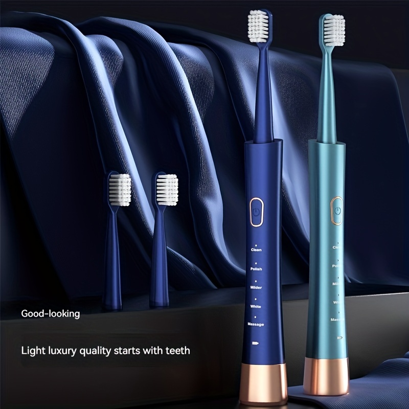 Electric toothbrush home USB rechargeable 5-speed soft bristled intelligent adult toothbrush battery powered travel electric toothbrush multiple replacement brush head set Christmas/Halloween/Valentine/New Year holiday gift