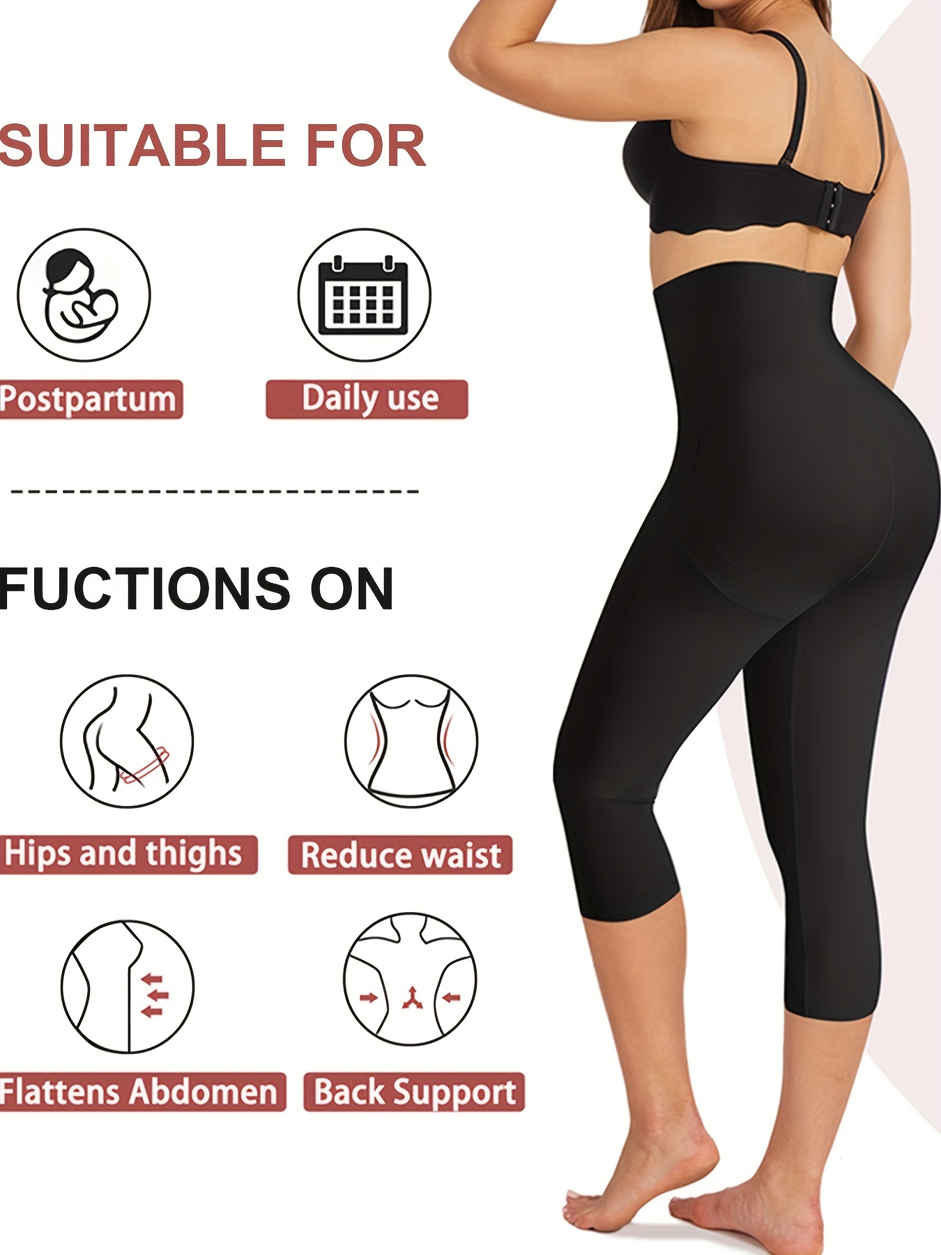 Compression Leggings for Women Firm Tummy Control Body Shaping Postpartum  Pants 