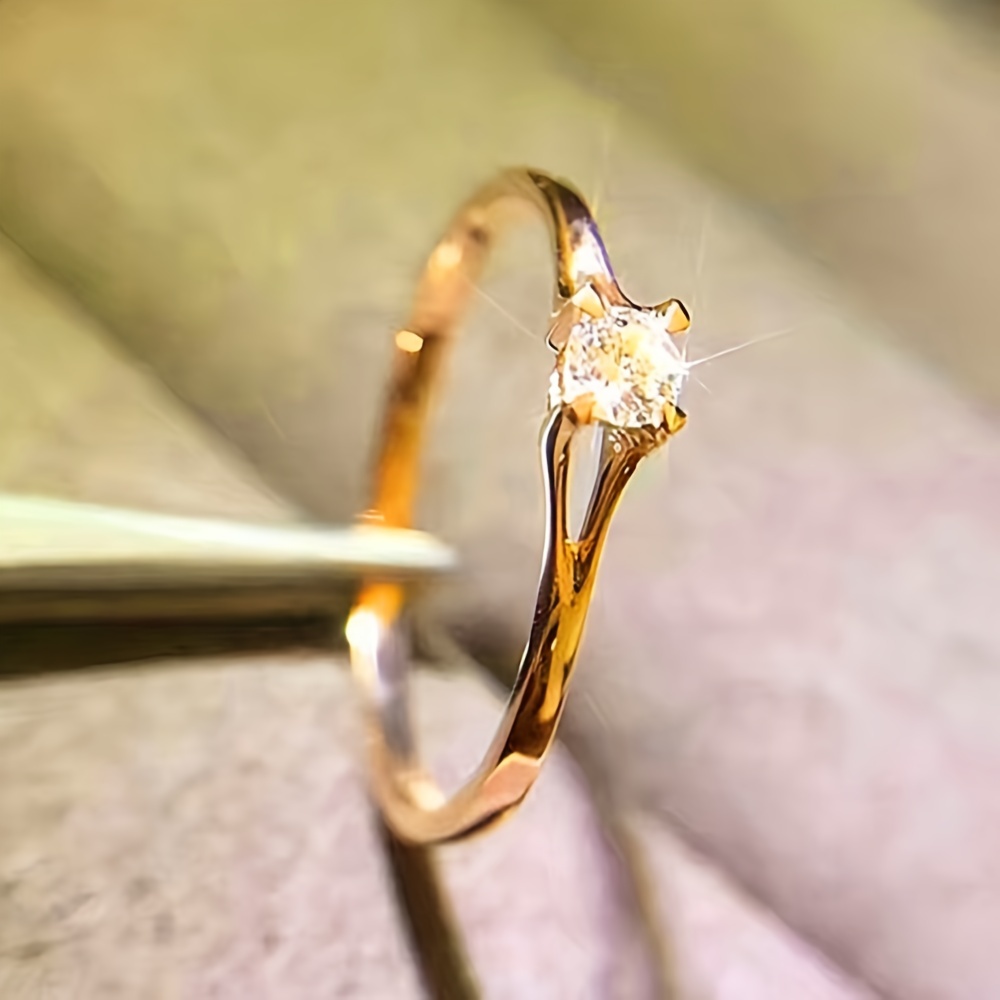 Classic 4 Prong Zircon Wedding Engagement Ring, Women's Gift