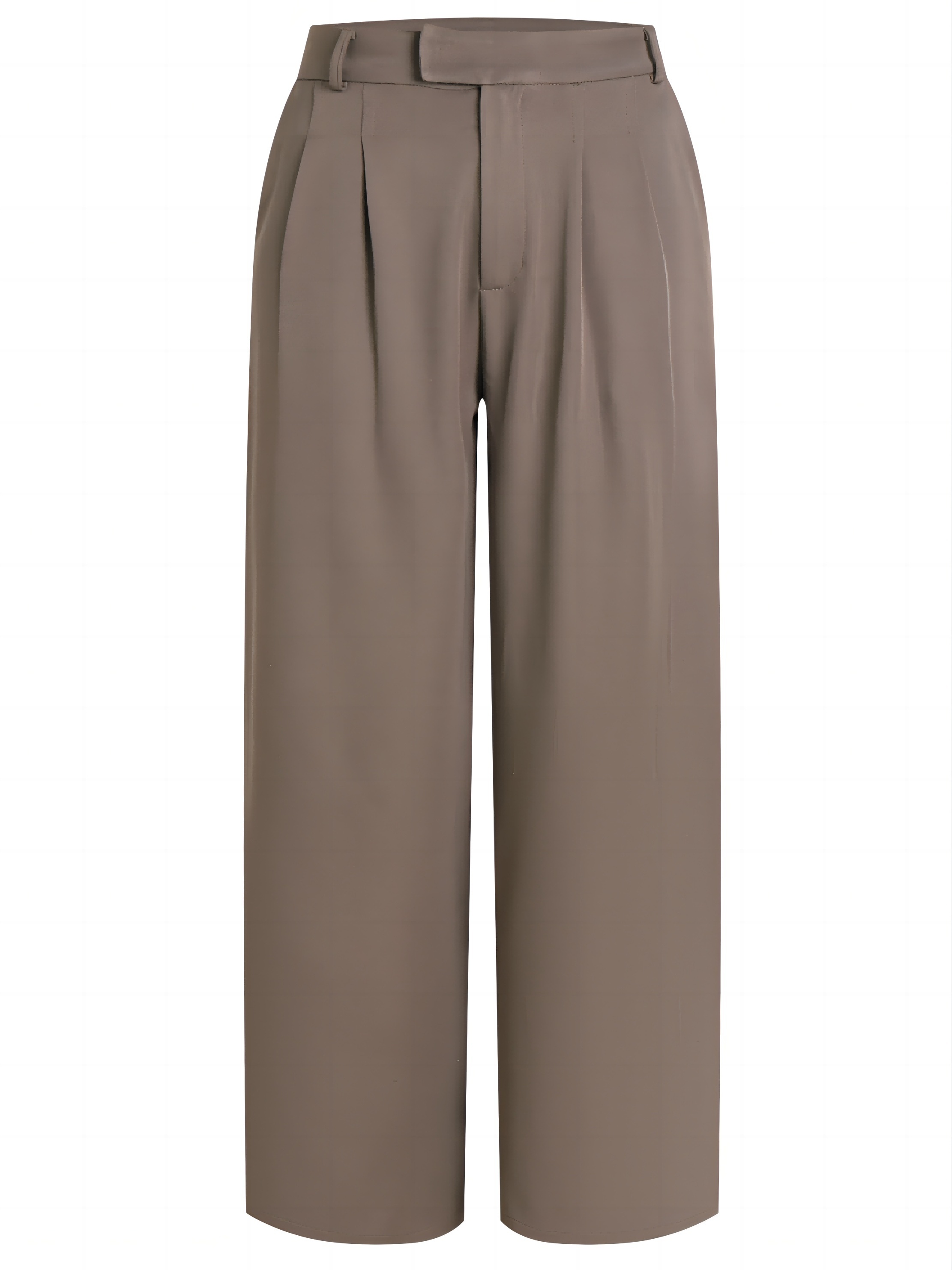 Pantalones sólidos largos de pierna ancha para mujer, pantalones elegantes  y con estilo para oficina y trabajo, ropa de mujer