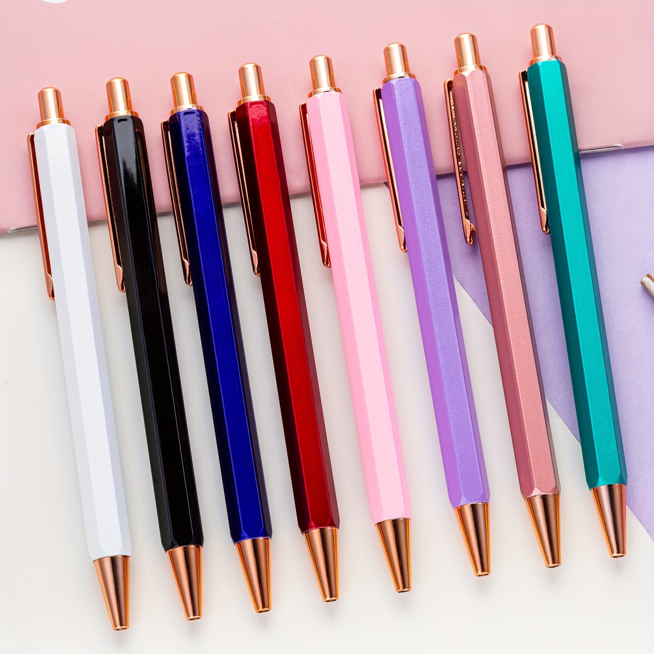 Hexagon Ballpoint Pens For Journaling, Cute Comfortable Writing Metal  Retractable Pretty Pens For Women Office Supplies Gift, Back To School,  School Supplies, Kawaii Stationery, Colors For School, Markers, Writing  Pens, Back To