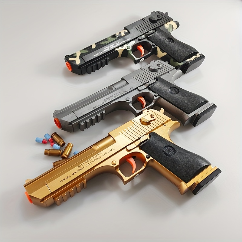 Desert Eagle Golden Gun Toys Boy Joga Fora Arma Pistola Softball