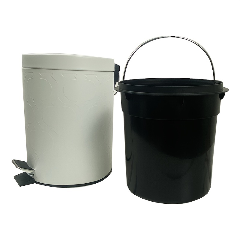 Metal Lidded Trash Can, Modern 1.3 Gallon Rectangle Compact
