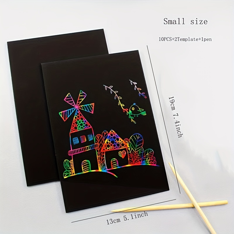 Scratch Paper Rainbow Painting Sketch Pads Diy Art Craft - Temu