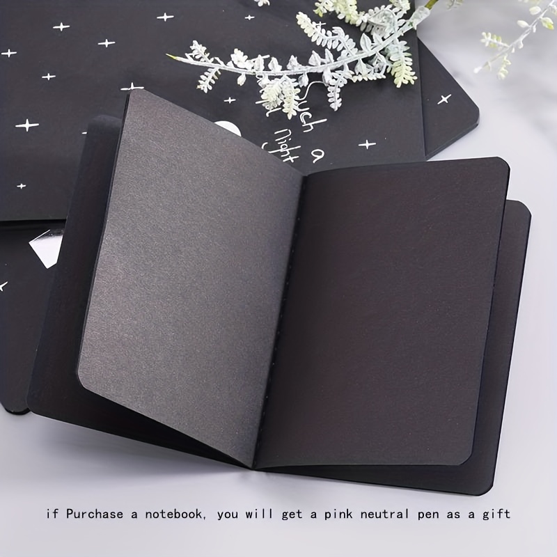 Creative Hard Cover Journal Notebook Black Blank Paper Diary Notepad 256  Pages