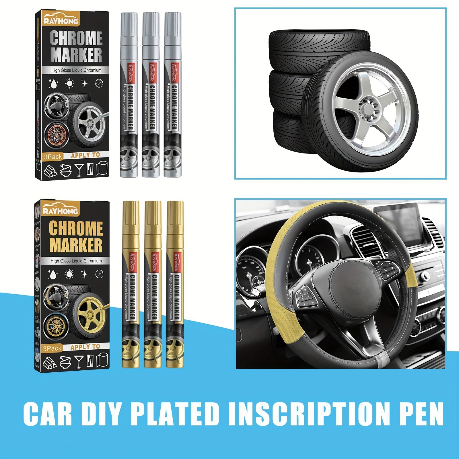 4pcs/Pack Tire Paint Pen/Marker For Car Tire Lettering Decoration And  Modification