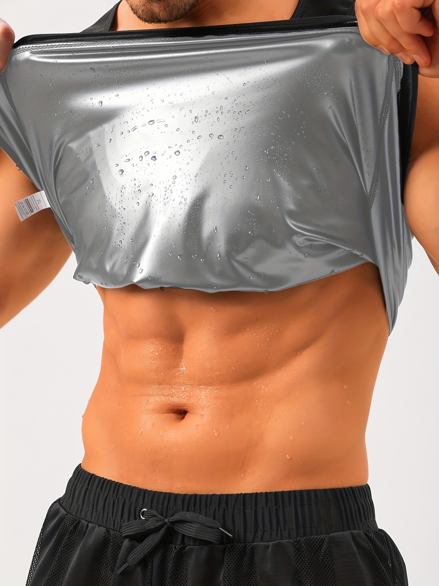 Larry&Marry Men's Heat Trapping Shirt Sweat Body Shaper Vest