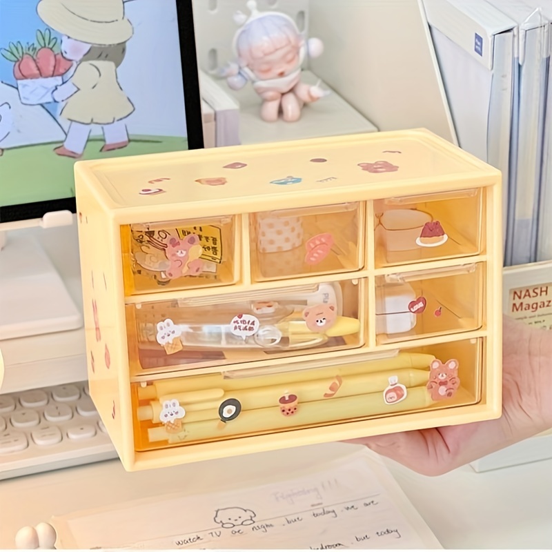 Storage Box Cute Desktop Drawer Organizer Box Student Desk - Temu