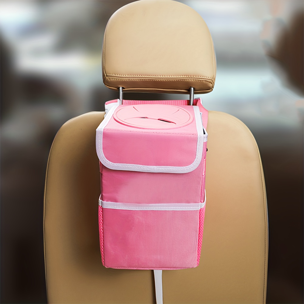 Car Trash Can Portable Durable Foldable Hanging Car Storage Bucket Chair  Back Oxford Cloth Storage Bag Trash Can