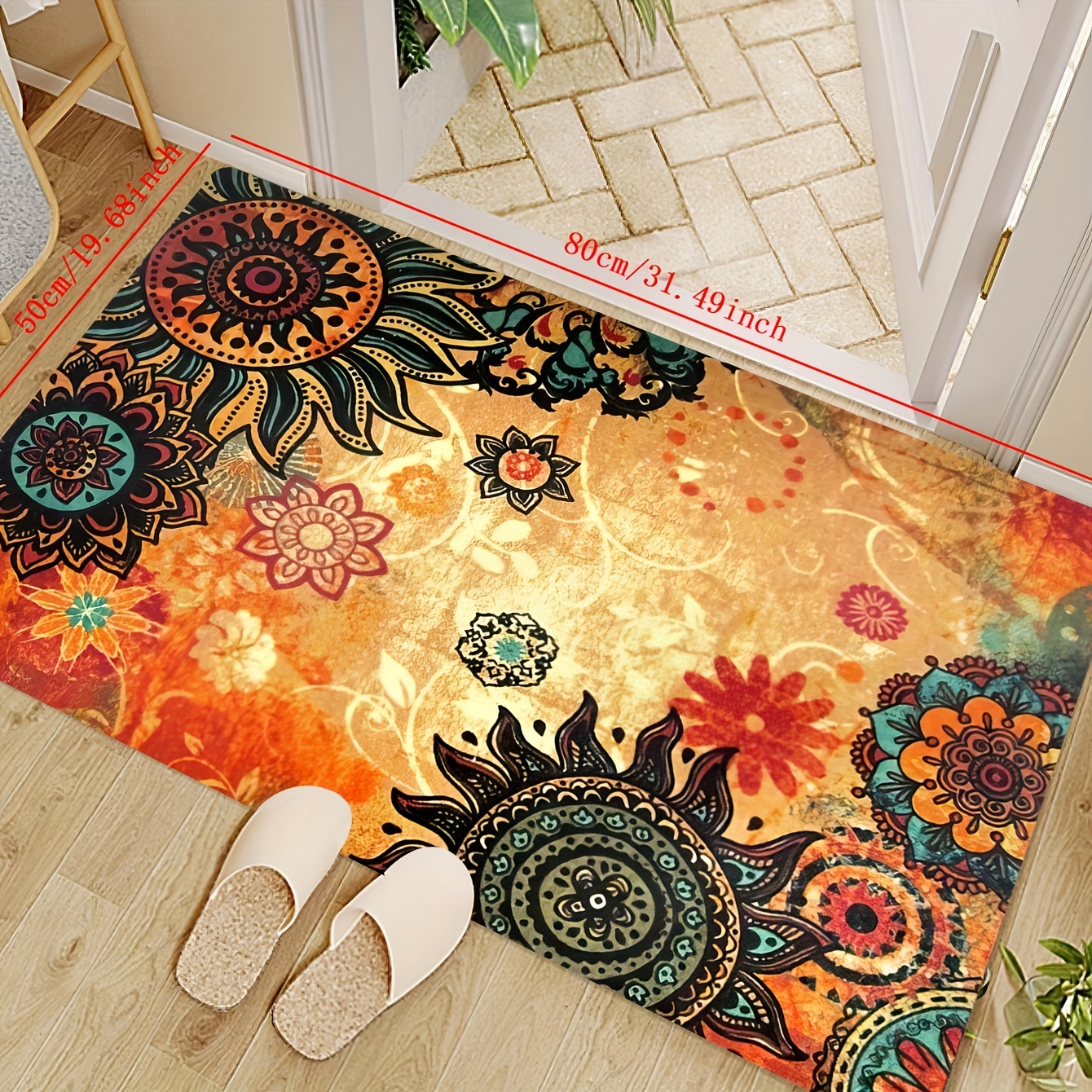 Boho Retro Style Kitchen Rugs Floor Mats Resistant Rooster - Temu