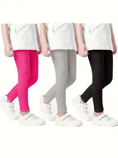 Spring Kids Solid Leggings Girls Thin Ankle Length Tights Pants 2+y Young  Child Clothing Skinny Yoga Trousers Outdoor Sweatpants