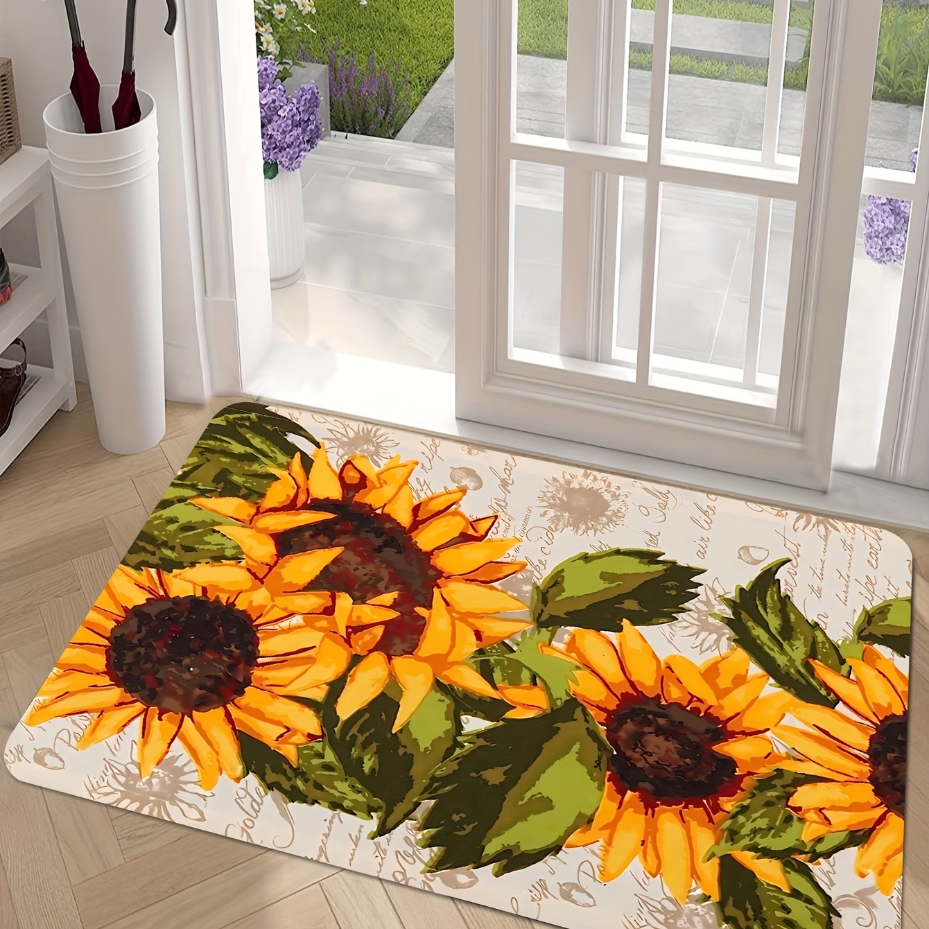 1pc Kitchen Floor Mat With Water Absorption, Embroidery, Dust
