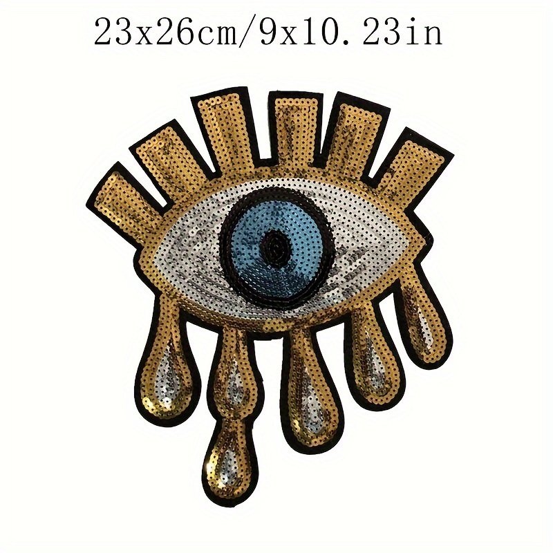 Oversized Sequin Eyes Cloth Stickers Teardrop Sequins Cloth - Temu