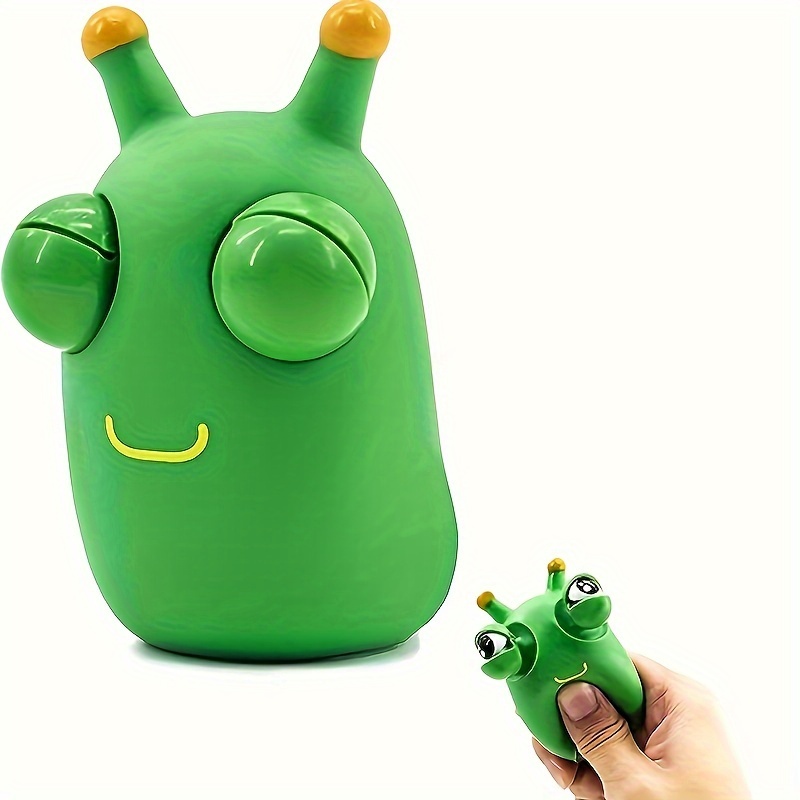 Drôle Dherbe Worm Pinch Toy Green Eye Bouncing Worm Toy Jouet Anti