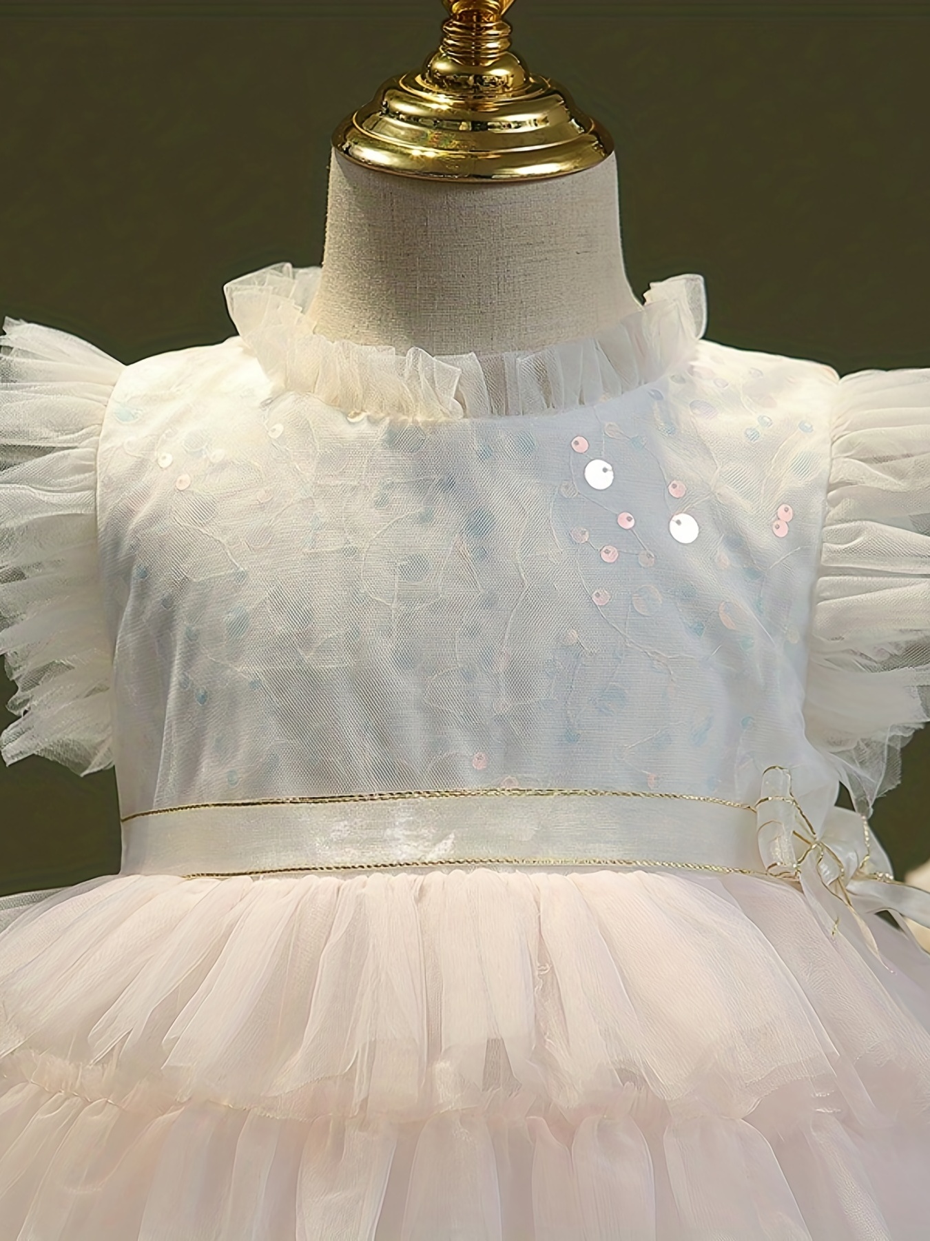 Girls' Sequins & Tiered Princess Dress for Summer