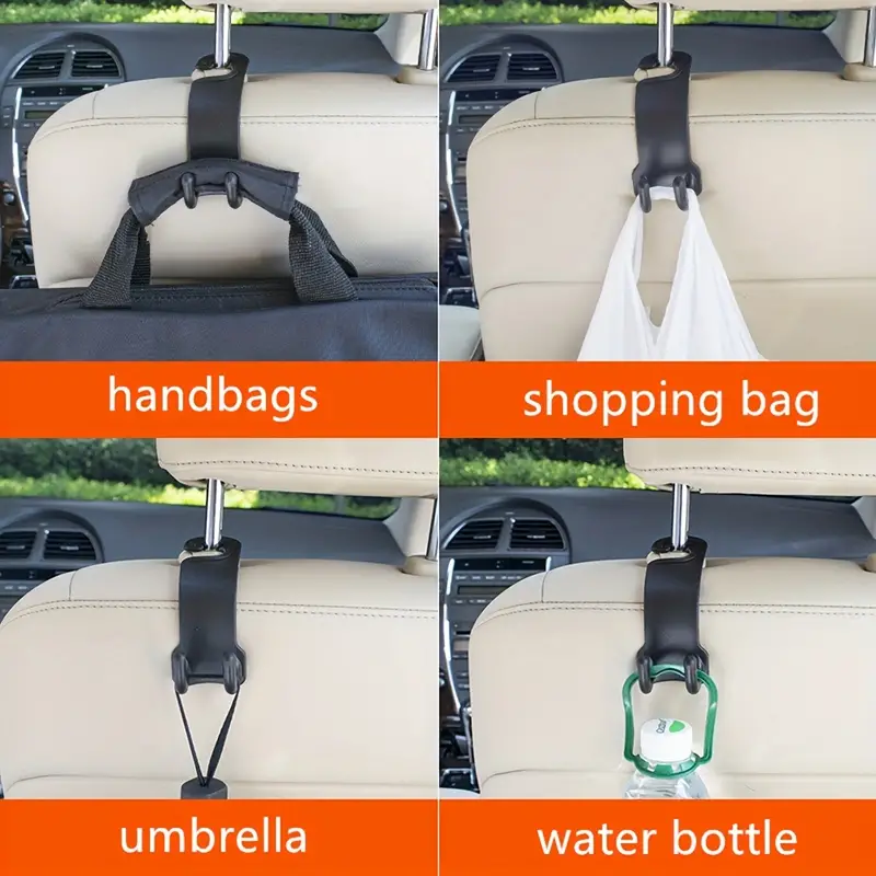 2pcs Car Seats Back Headrest Hooks Hanger Holder Hook Bag Purse Cloth Car  Headrest Seats Back Hook Car Accessories, Quick & Secure Online Checkout