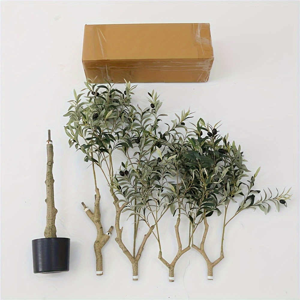 1pc, 165cm/64.94inch arbre dolivier simulé arbre plante artificielle, feuilles faites de tissu,   est un matériau plastique avec une tube intérieur en aluminium et un bâton métallique,    . larbre unique est composé de plusieurs sections, assemblées à   détiquettes sur le devant des flèches, adapté pour la décoration de  ,  ,  ,  , la décoration de   du   extérieur, la décoration de mariage, dengagement,  ,  . Détails du produit 1