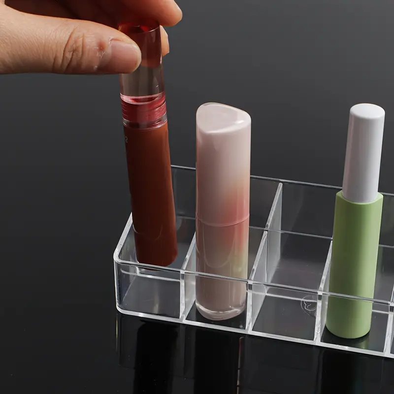 Soporte transparente para pintalabios, organizador de maquillaje