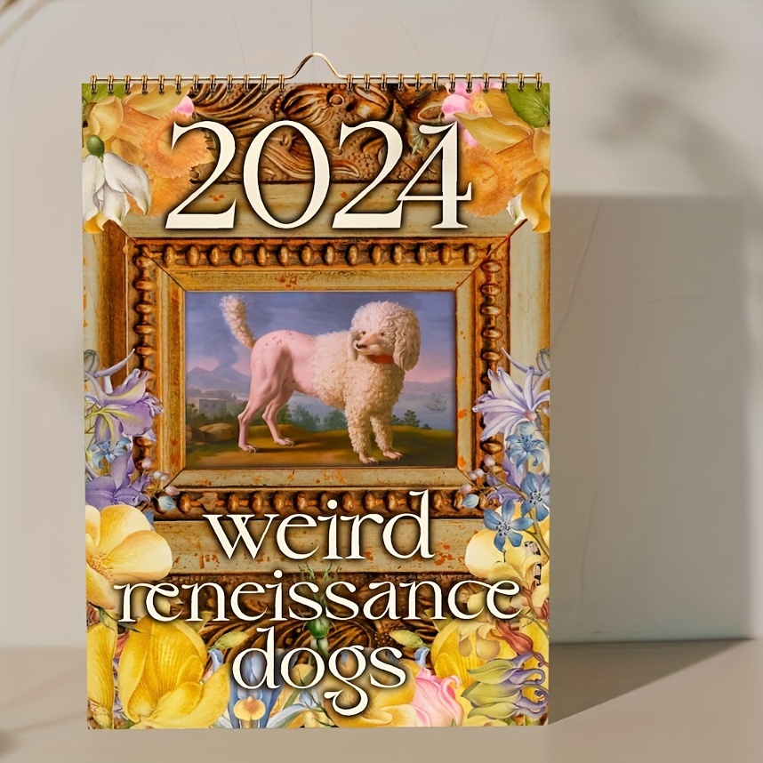 Calendrier 2024, Calendrier des chiens caca 2024 Calendrier mural chien  drôle Gag cadeaux de janvier 2024 à décembre 2024 12 calendrier mensuel  suspendu