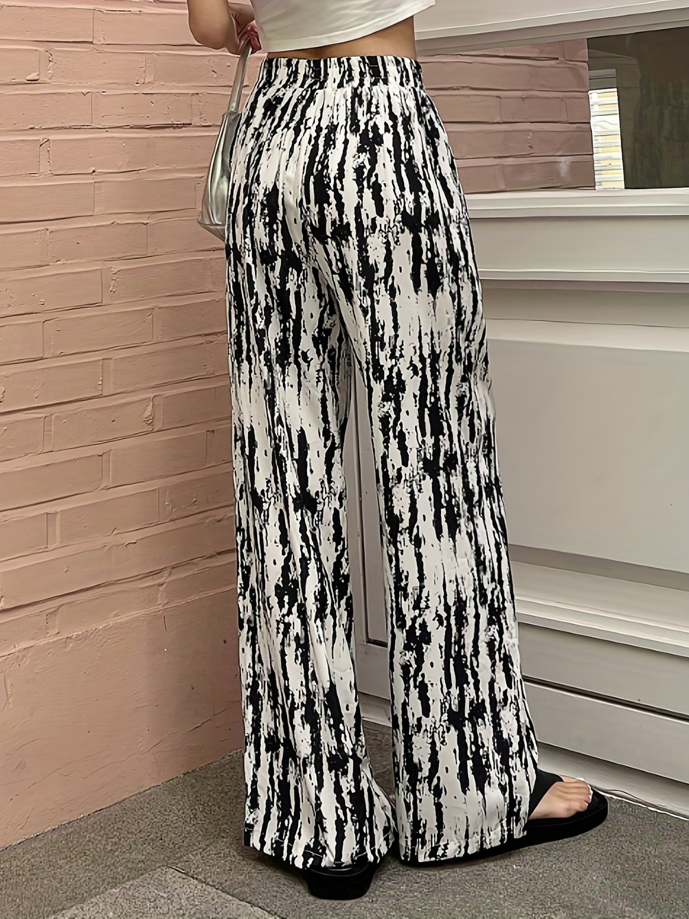 Shop Printed Pants with Elasticated Waist Online