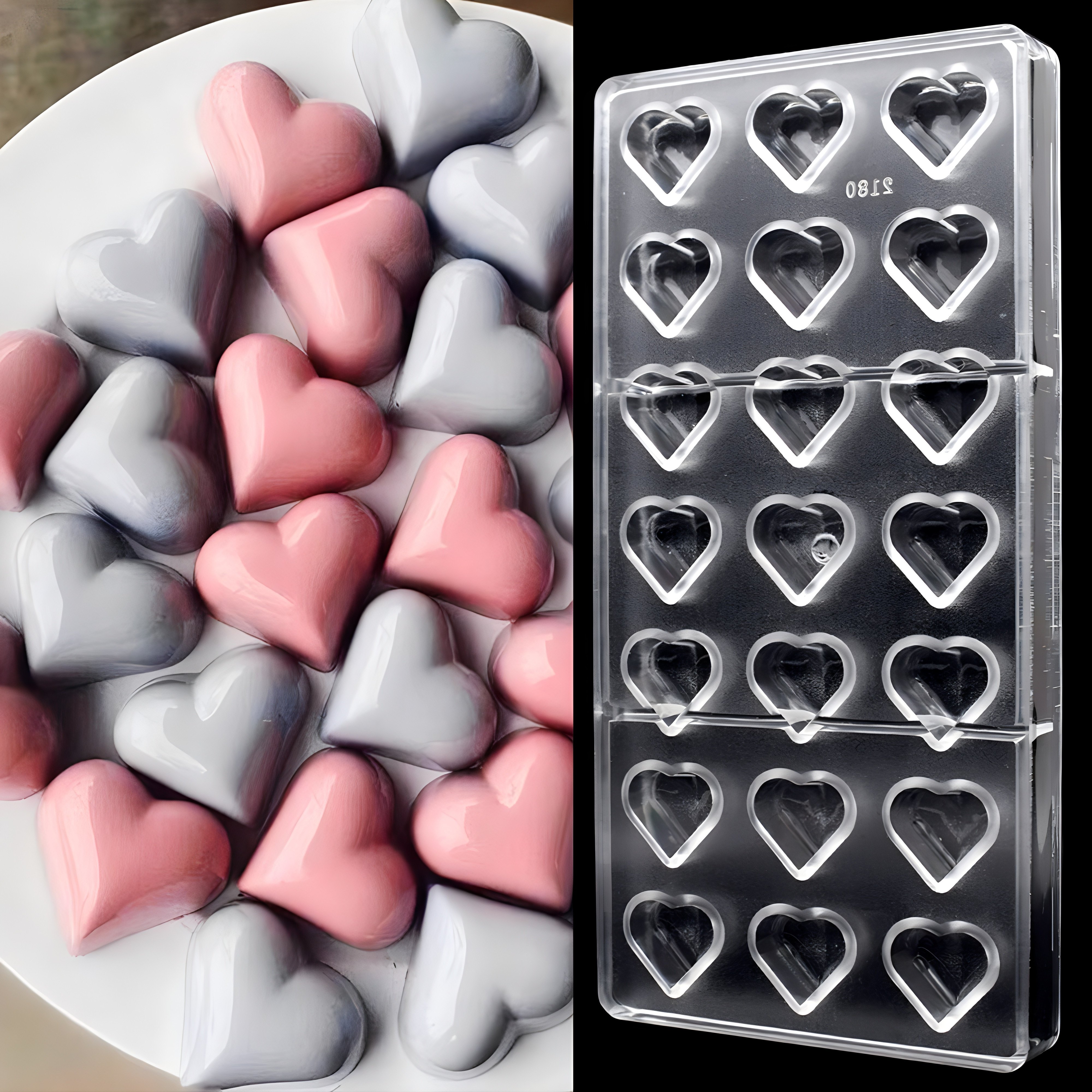 

Valentine's Day Heart-shaped Chocolate Mold: 21 Plastic Cavity Molds For Baking, Suitable For Small Heart Shapes, 1.1 Inch