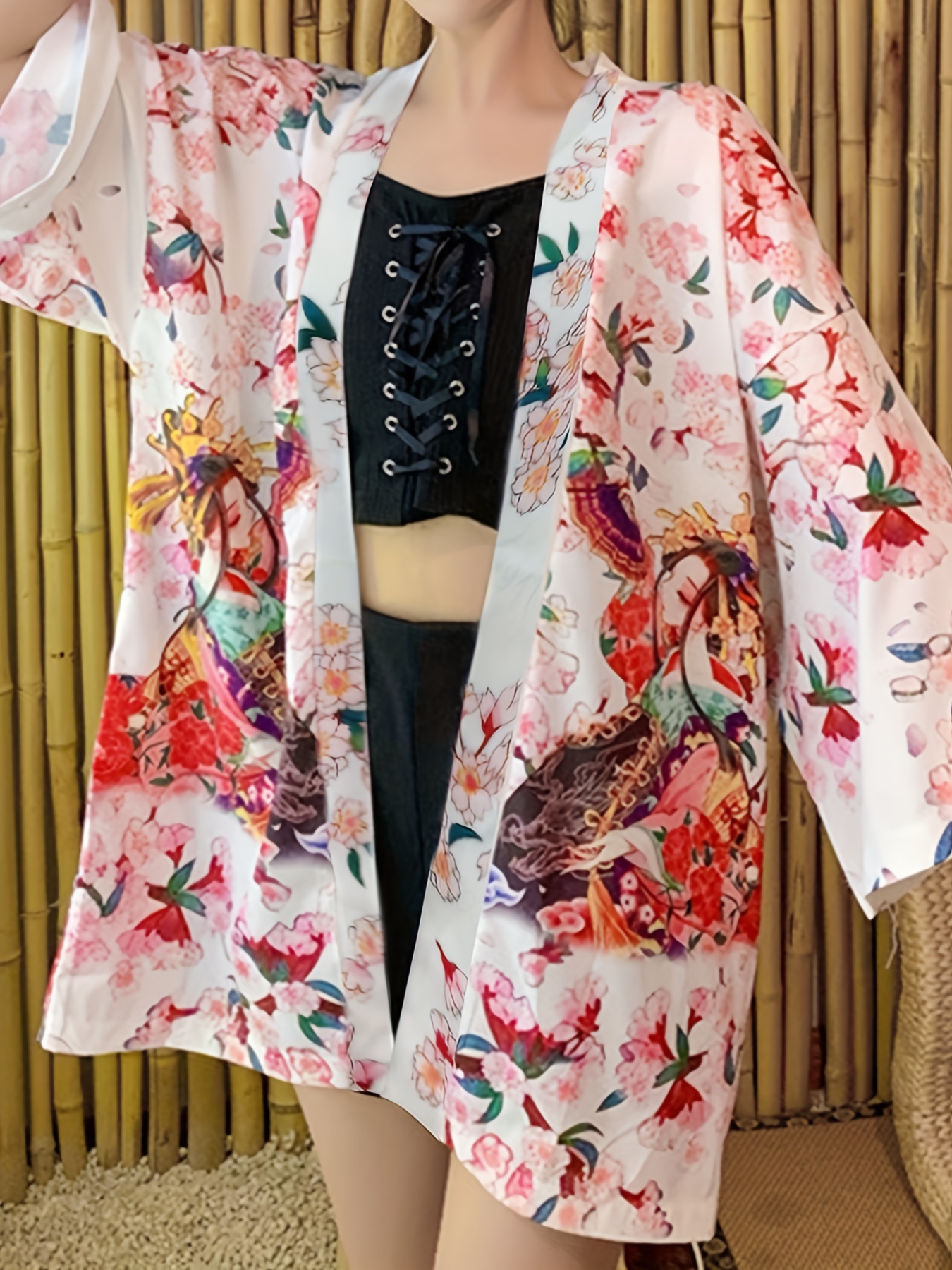 2pcs Dolce Flora Stampa Giapponese Kimono + Tapestry - Temu Italy