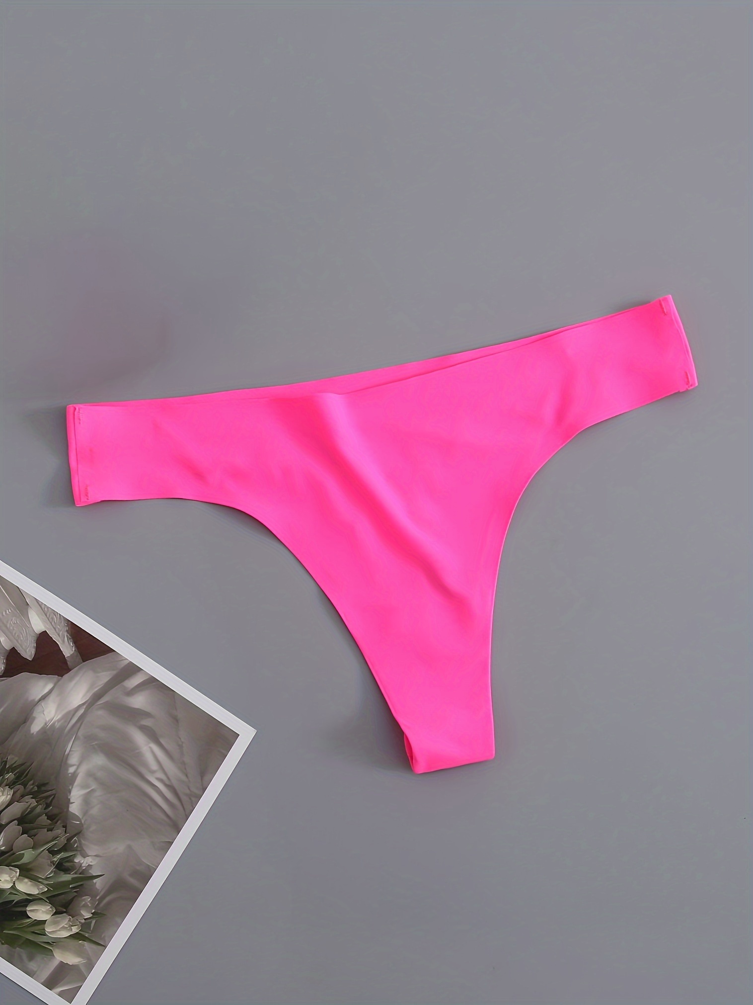 Women's Simple Comfortable Sports Thong Panties Solid - Temu Canada